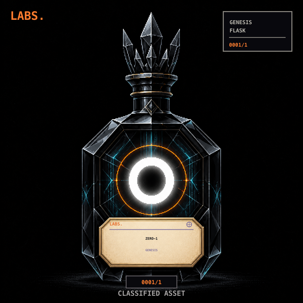 ZERO-1 Genesis Flask, the unique origin specimen