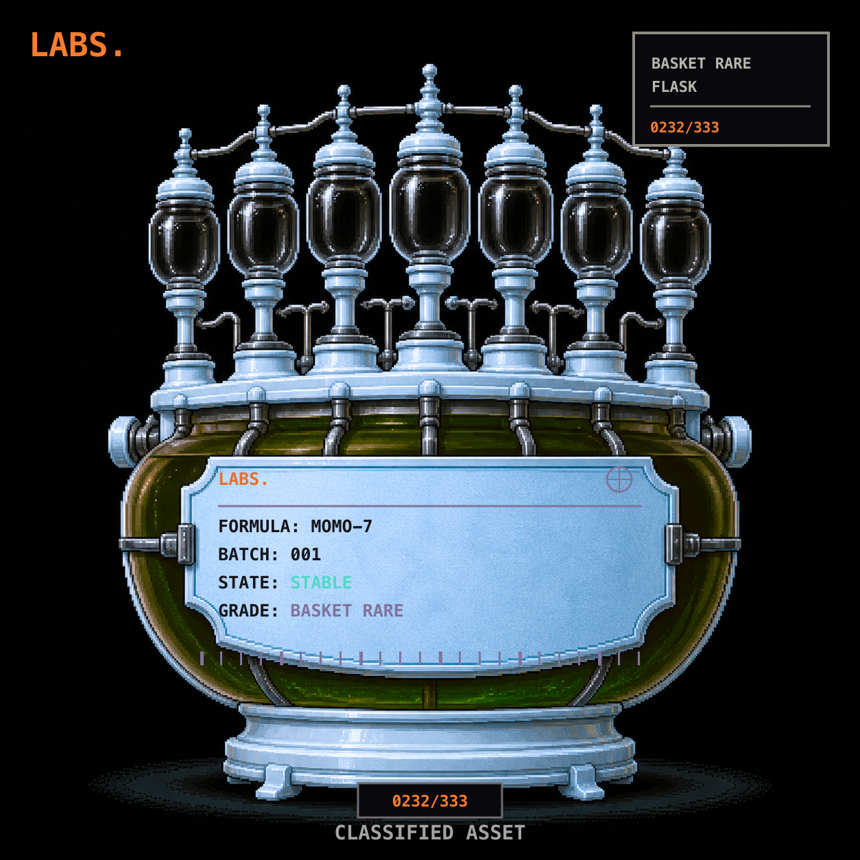 BASKET RARE LABS flask specimen