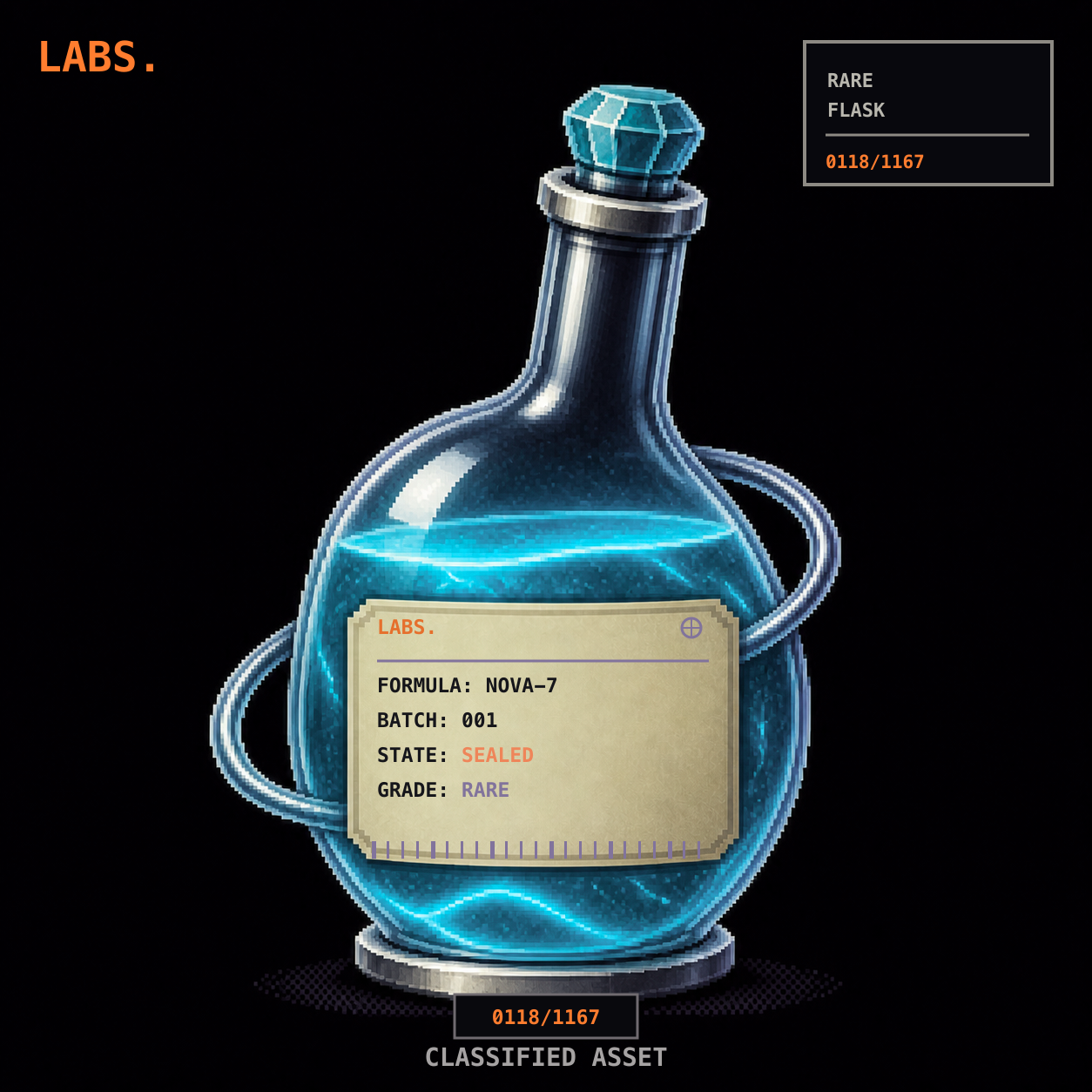 RARE LABS flask specimen